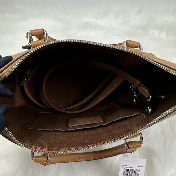 Coach Georgia Satchel Crossbody Handbag In Leather/Light Saddle CR156 NWT - Picture 5 of 10